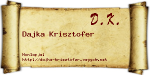 Dajka Krisztofer névjegykártya