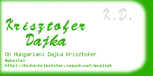 krisztofer dajka business card